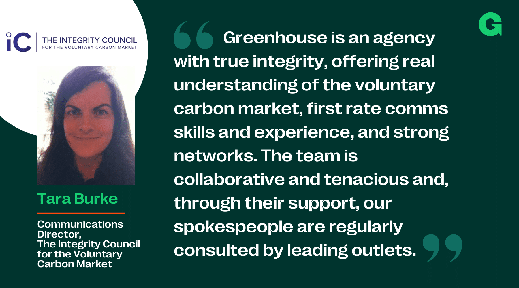 Client quote on working with Greenhouse Communications