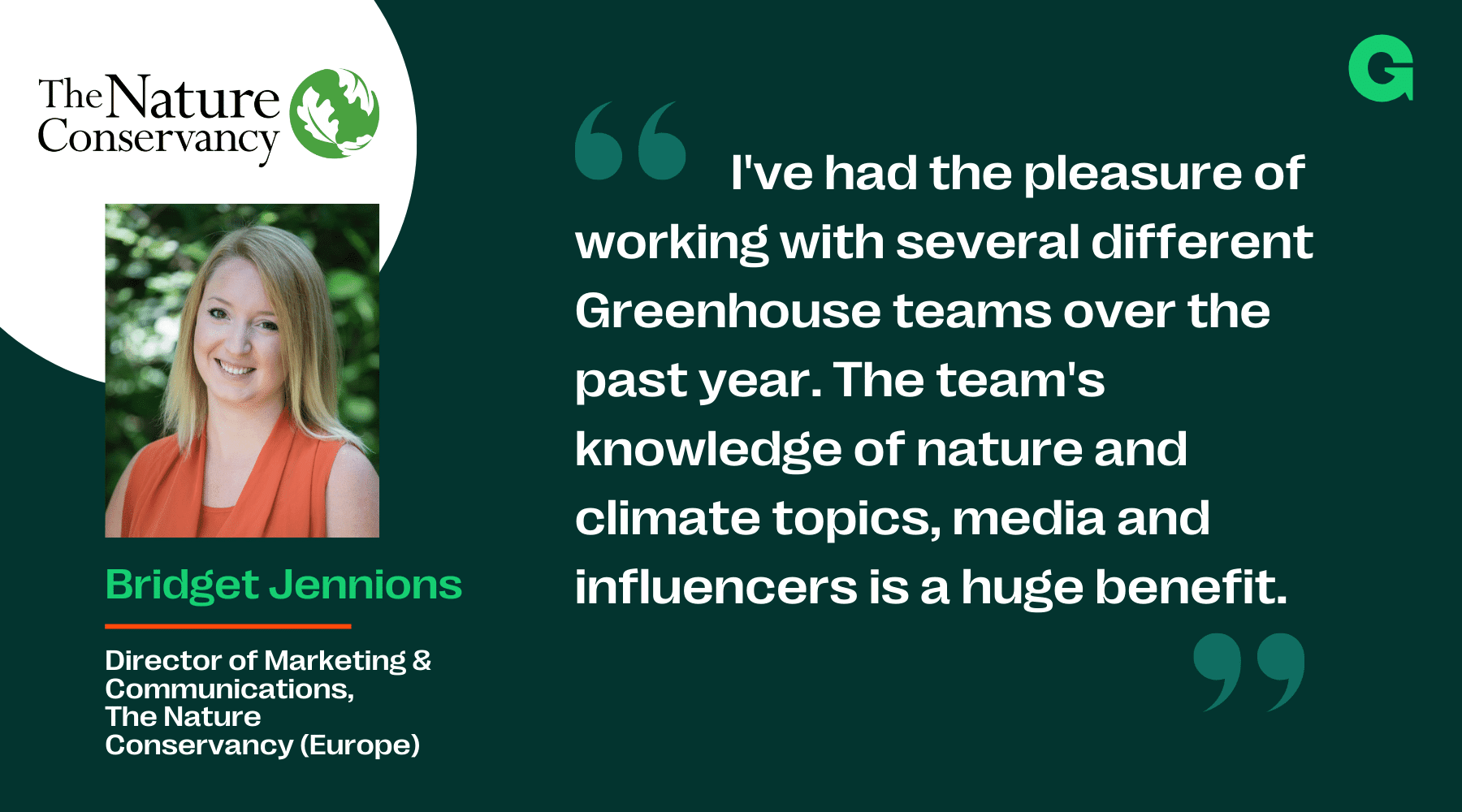 Client quote on working with Greenhouse Communications