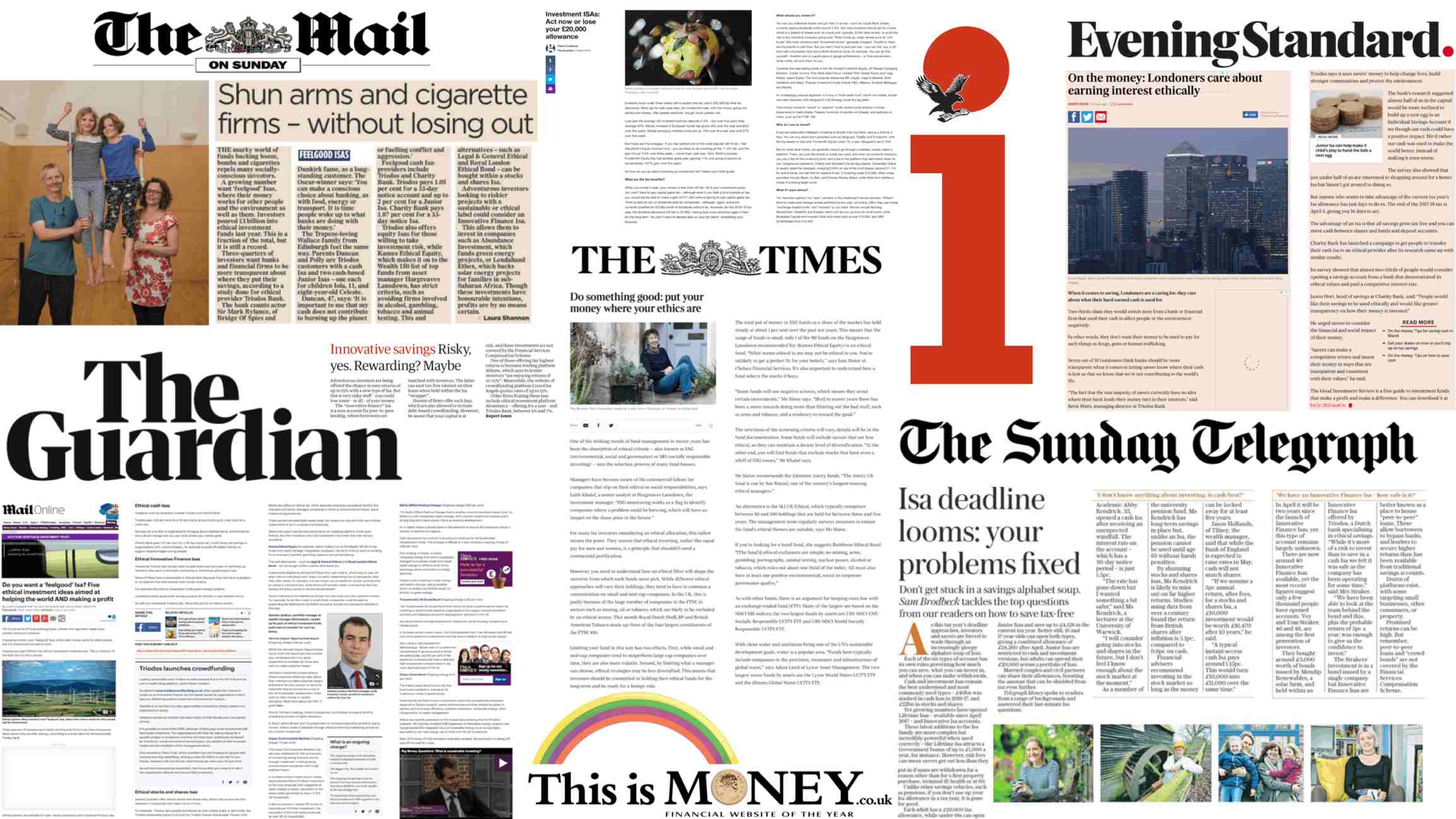 Collage of newspaper headlines.