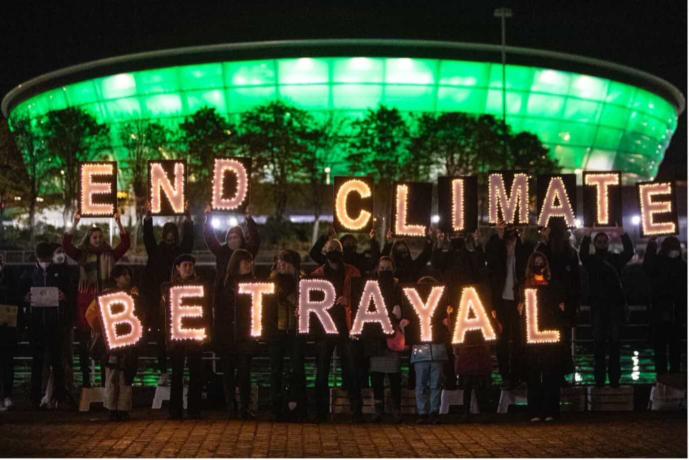 End climate betrayal at COP 26
