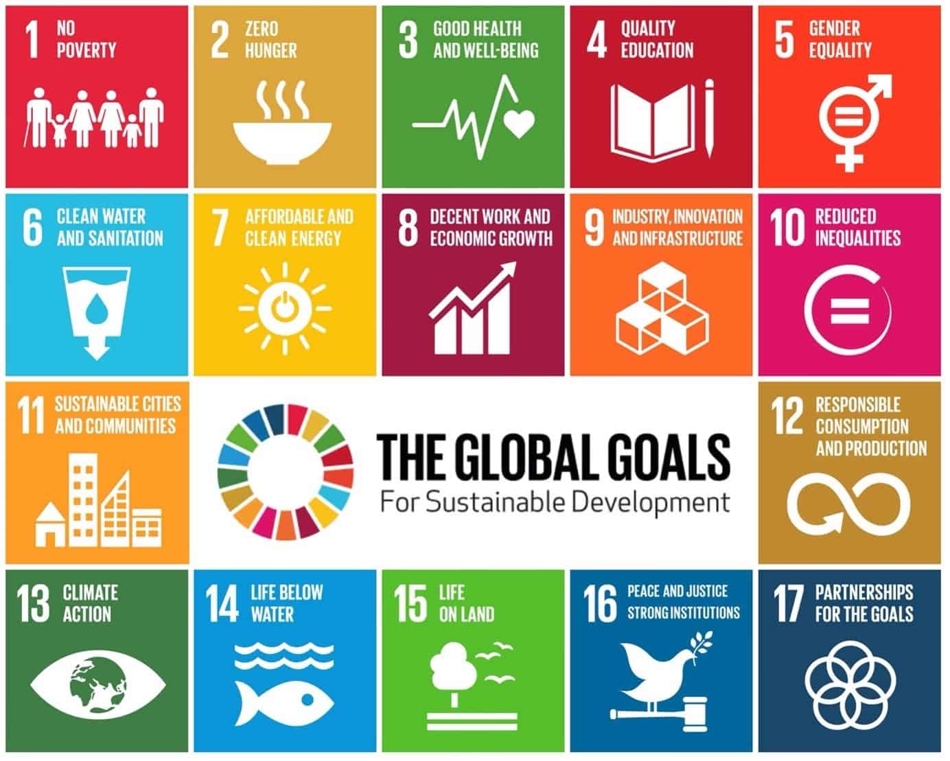 The 17 sustainable development goals.
