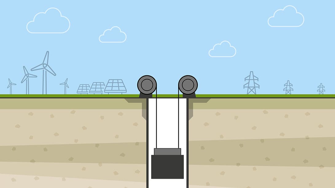 Image showing gravitricity's underground battery storage.