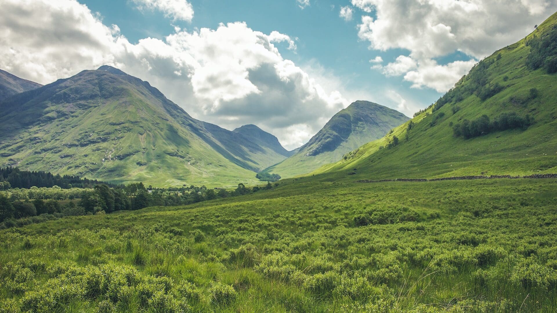 Landscape of hills in the distance