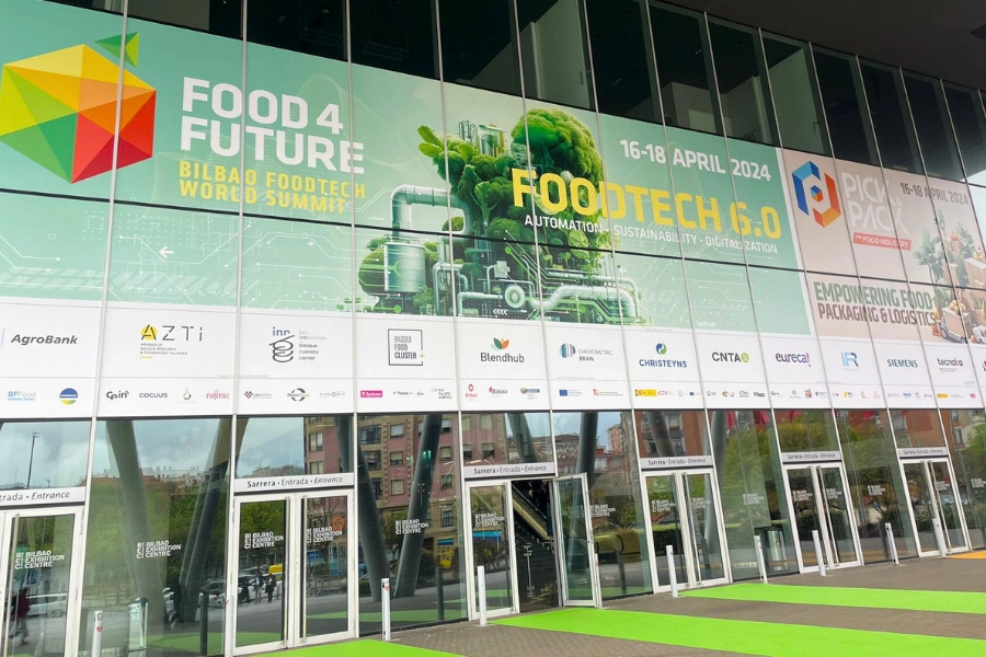 4 Transformative food tech innovations to watch in 2024. Image shows entrance to bilbao world food summit venue.