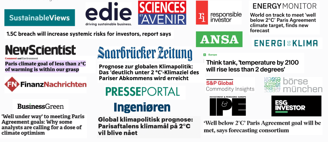 Screenshots of media coverage
